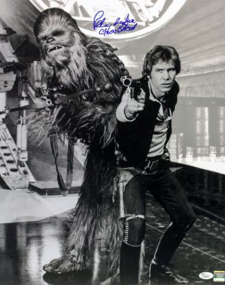 1977 Peter Mayhew Star Wars Signed Le 16x20 B&w Photo (jsa)