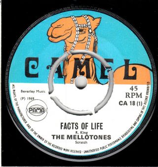 60s 70s Skinhead Reggae The Mellotones Facts Of Life Uk Pama Camel 7 " Vinyl 45