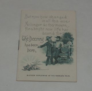 Antique Advertising Trade Card Booklet Deering Agricultural Implements Pamphlet