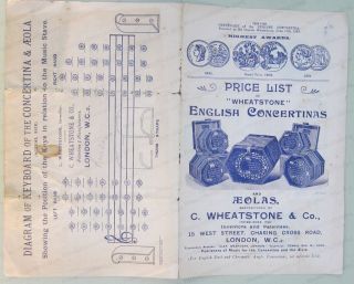 rare price list of Wheatstone English Concertinas 3