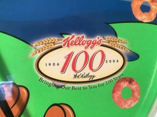 Gorgeous Kelloggs Fruit Loops 100 Year Anniversary Green Neon Clock “Very Rare” 2