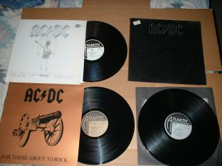 3 - Ac - Dc Lps - " For Those About To Rock " Back In Black - Flick Of The Switch
