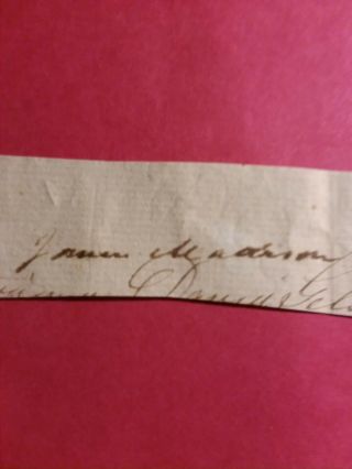 James Madison Autograph