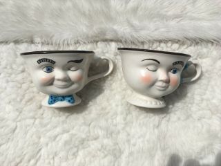 Set Of 2 Vintage Irish Cream Winking Baileys Yum Cup Face Coffee Cups 1996