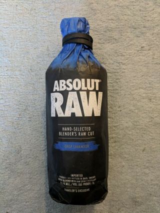 Absolut Raw Empty Bottle Cool Limited Edition 1 Liter Complete With Paper Wrap
