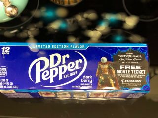 Limited Edition Flavor Dark Berry Dr Pepper 12 - pack Spider Man: Far From Home 2