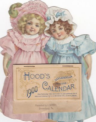 Vintage Hood Sarsaparilla Advertising 1900 Calendar Shrewsbury