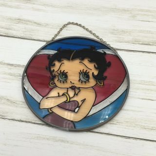 Kfs Betty Boop Stained Glass Hanging Window Frame Picture