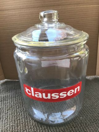 Vintage Claussen Pickles Glass Store Display