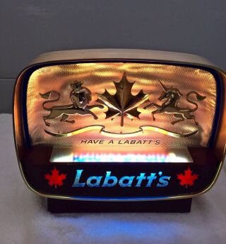 Labatt Illuminated Canadian Beer Sign Motion Color Changing Have A Labatts