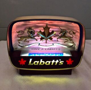 LABATT Illuminated Canadian Beer Sign Motion Color Changing HAVE A LABATTS 2