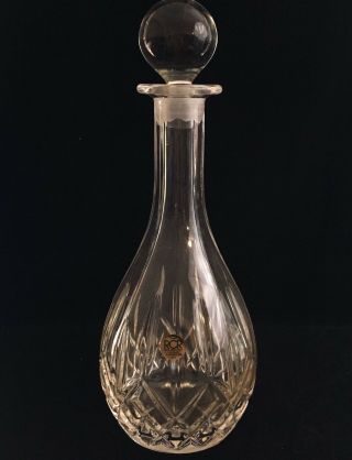Vintage Crystal Glass Decanter Whiskey Wine Liquor Barware Italia Royal Rock