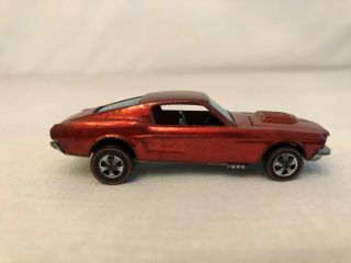 1968 Hot Wheels Redline Custom Mustang Red,  Brown Int.