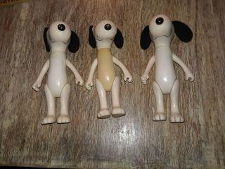 3 Vintage Snoopy 1958,  1966 United Feature Syndicate,  Inc Knickerbocker Toy