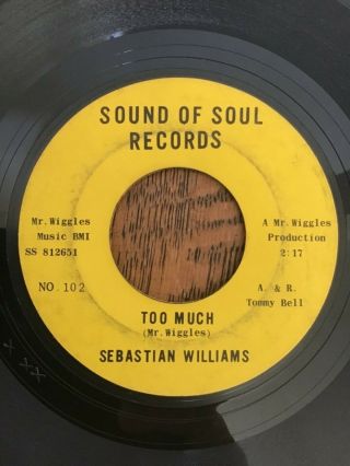 Northern Soul - Sebastian Williams - Too Much - Sound Of Soul 45