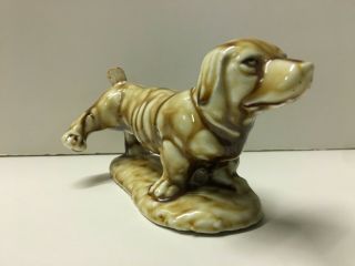 Antique German Porcelain Figural Dachshund Dog Bottle Pottery Flask Lifting Leg