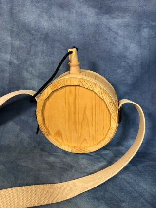 Wooden 7 " Cask Barrel Flask Canteen Wooden Stopper,  Cosplay Historical Unstained