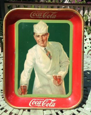 1927 Coca Cola Serving Tray Soda Jerk