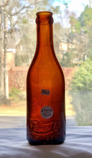 Amber Straight Sided Pepsi Cola Bottle,  Bern,  Significant