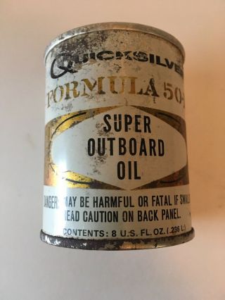 Quicksilver Mercury Formula 50 Outboard Motor Oil Can Vintage