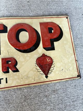 Red Top Beer Embossed Tin Sign Advertising Cincinnati 3