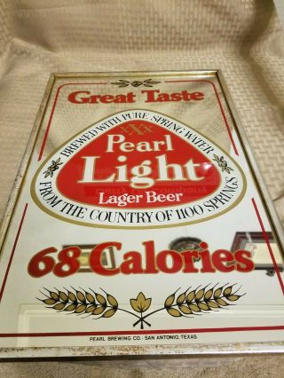 Vintage Rare Pearl Light Beer Mirror Sign,  Ashtrays,  And Labels