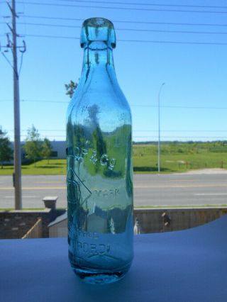 Rare - Deep Aqua,  R.  S.  Dunlop & Co.  Brantford Ontario,  Canada Blob Pint Soda 3