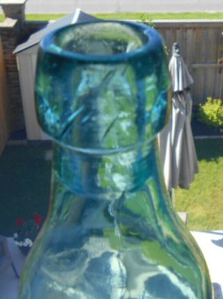 Rare - Deep Aqua,  R.  S.  Dunlop & Co.  Brantford Ontario,  Canada Blob Pint Soda 5