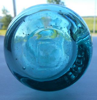 Rare - Deep Aqua,  R.  S.  Dunlop & Co.  Brantford Ontario,  Canada Blob Pint Soda 6