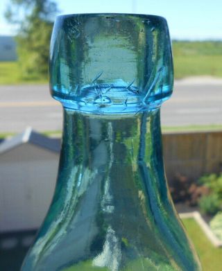 Rare - Deep Aqua,  R.  S.  Dunlop & Co.  Brantford Ontario,  Canada Blob Pint Soda 7