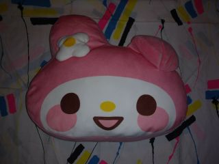 Sanrio My Melody Face Cushion Pillow Pink Plush Stuffed Head Bunny
