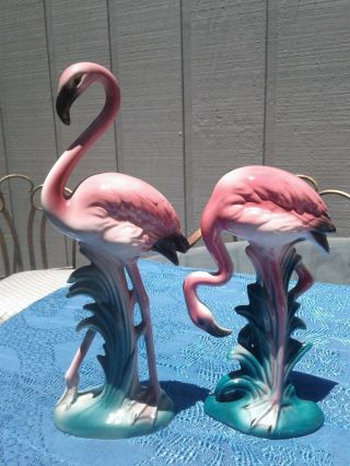 Vintage Pink Flamingo Pair