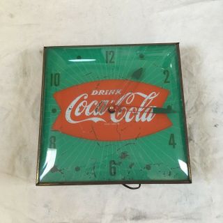 Coca - Cola Fishtail Pam Wall Clock 50’s - Soda - Sign