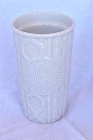 Starbucks 2016 Siren Cable Knit Sweater - Insulated Travel Mug/ Tumbler - No Lid
