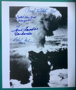 Enola Gay Hiroshima Photo Signed By 4 - Paul Tibbets,  Van Kirk,  Ferebee & Nelson