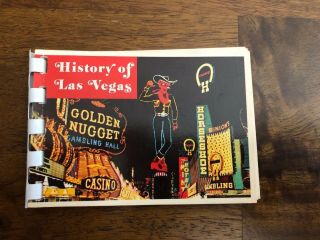 Rare Vintage 1950s History Of Las Vegas Strip Souvenir Flip Book Golden Nugget