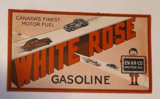 Very Rare Vintage 1935 Canadian " White Rose En - Ar - Co Motor Oil " Envelope -