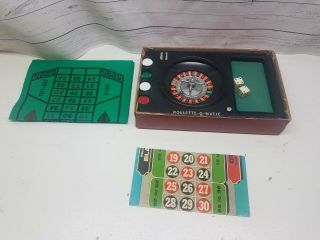 Vintage Shields Fifth Avenue Roulette O Matic Table Top Portable Chips Die Game