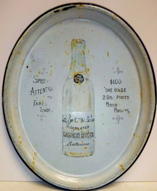 C.  1915 George Brehm & Son Porcelain Lager Beer Tray Baltimore Maryland Md.  Tray 2