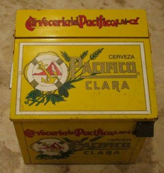 Vintage Aluminum Pacifico Clara Beer Insulated Ice Chest Cooler W Bottle Opener