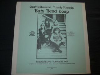 Ozzy Osbourne Randy Rhoads - Bats Head Soup Lp Cleveland 1981