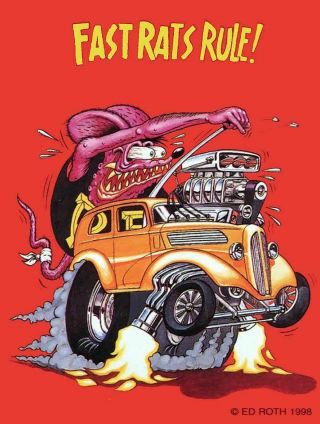 Fast Rats Rule Rat Fink Monster Big Daddy Ed Roth Metal Sign