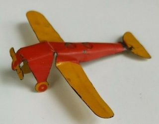 1932 Tin Litho Cracker Jack Premium Prize Two - Seater Airplane Toy