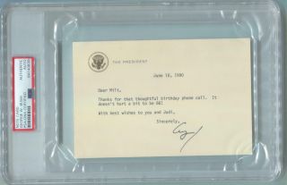 George H.  W.  Bush Signed Presidential Letterhead.  Psa/jsa.