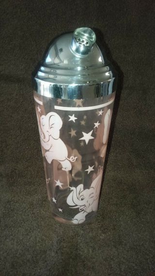 Vintage Pink Elephant Cocktail Shaker