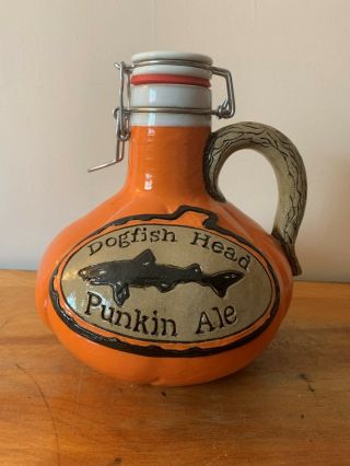 Dogfish Head Punkin Ale Handmade Ceramic Pumpkin Growler Limited Edition Rare
