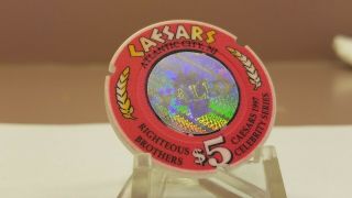 Caesars Prototype Rare 5.  00 Atlantic City Nj Chip.  Convention Find