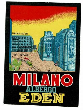 Hotel Eden Luggage Deco Label (milano)