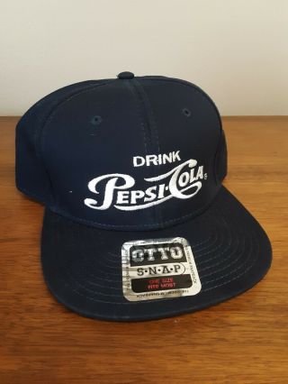 Nwt Pepsi Otto Snapback Hat Navy Blue Trucker/baseball Cap Collectible