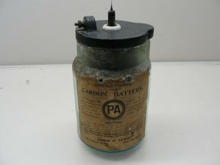 Old Battery Jar Carbon Battery Pa Edwin C.  Lewis Boston Mass Pettingell Andrews